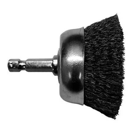 Century Drill & Tool Century Drill Drill Cup Brush 2-3/4" Dia. Crimped Steel 0.008" 76223